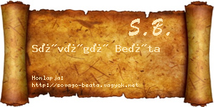 Sóvágó Beáta névjegykártya