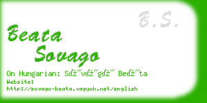 beata sovago business card